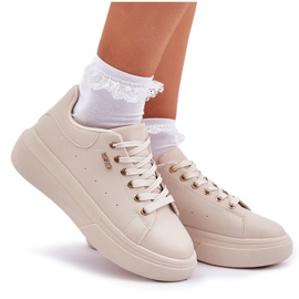 Zapatillas de deporte para mujeres en la plataforma Eco Light Basic Leather beige 10