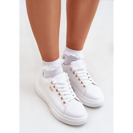 Zapatillas para mujeres en la plataforma Eco Leather White blanco 7