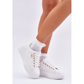 Zapatillas para mujeres en la plataforma Eco Leather White blanco 3