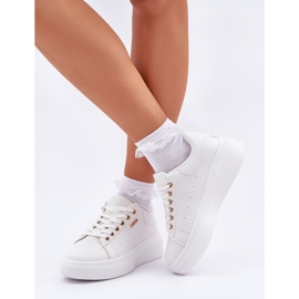 Zapatillas para mujeres en la plataforma Eco Leather White blanco 4