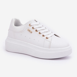 Zapatillas para mujeres en la plataforma Eco Leather White blanco 5