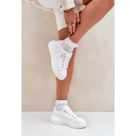 Zapatillas para mujeres en la plataforma Eco Leather White blanco 6