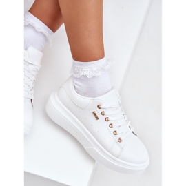 Zapatillas para mujeres en la plataforma Eco Leather White blanco 9