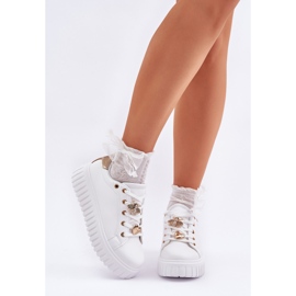 Zapatillas de deporte para mujeres con alfileres blancos 4