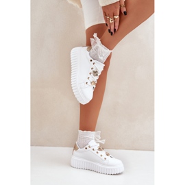 Zapatillas de deporte para mujeres con alfileres blancos 6