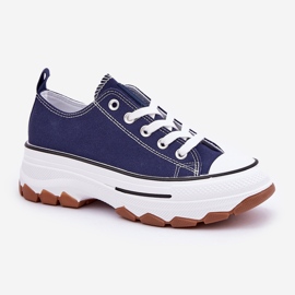 News Zapatillas de deporte para mujeres bajas en la plataforma azul marino 5