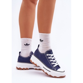News Zapatillas de deporte para mujeres bajas en la plataforma azul marino 6