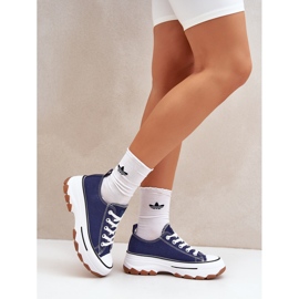 News Zapatillas de deporte para mujeres bajas en la plataforma azul marino 7