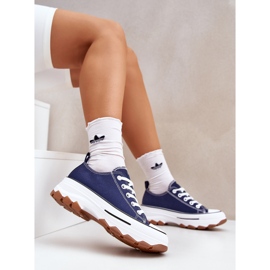 News Zapatillas de deporte para mujeres bajas en la plataforma azul marino 2