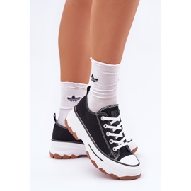 News Zapatillas de deporte de mujeres bajas en la plataforma negra negro 3