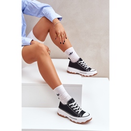 News Zapatillas de deporte de mujeres bajas en la plataforma negra negro 5