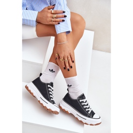 News Zapatillas de deporte de mujeres bajas en la plataforma negra negro 7