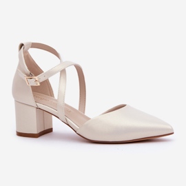 Bombas en el cuero Eco Post Sergio Leone Pearl beige 4