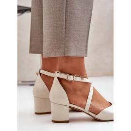 Bombas en el cuero Eco Post Sergio Leone Pearl beige 5