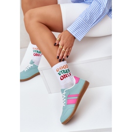 Zapatillas de deporte para mujeres bajas con menta de cuero ecológico verde 2 Zapatillas de deporte para mujeres bajas con menta de cuero ecológico verde 2