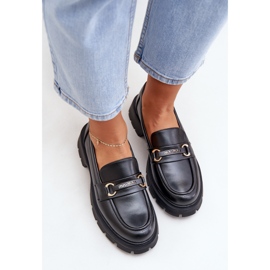 Mocasines de mujer clásicos con cuero ecológico negro 3