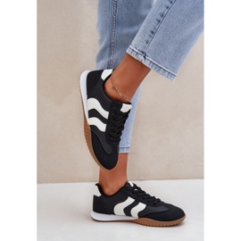 Zapatillas clásicas para mujeres con cuero de cuero ecológico negro 3