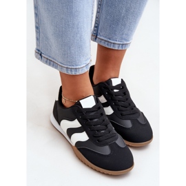 Zapatillas clásicas para mujeres con cuero de cuero ecológico negro 5