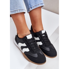 Zapatillas clásicas para mujeres con cuero de cuero ecológico negro 8