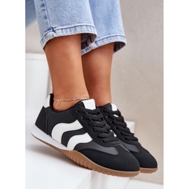 Zapatillas clásicas para mujeres con cuero de cuero ecológico negro 9
