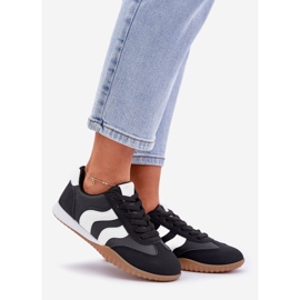 Zapatillas clásicas para mujeres con cuero de cuero ecológico negro 1
