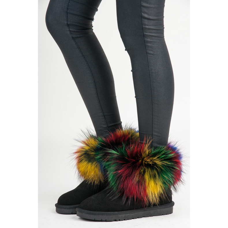 Dimar Mukluki de cuero multicolor negro 1