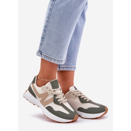Zapatillas deportivas beige-verde para mujeres 1
