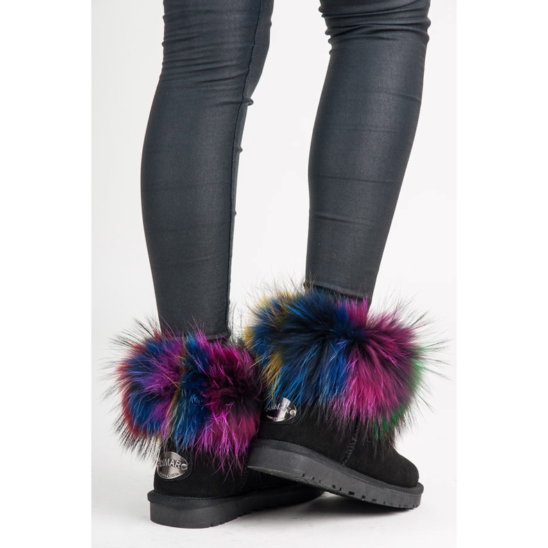 Dimar Mukluki de cuero multicolor negro 2