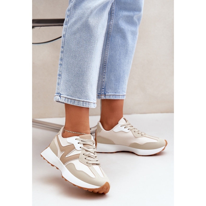 Zapatillas deportivas beige para mujer 2
