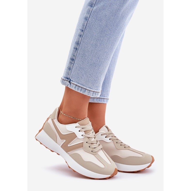 Zapatillas deportivas beige para mujer 1