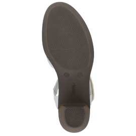 Sandalias cómodas de piel Rieker W RKR650 blanco 13