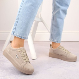 Zapatos de ante de piel con plataforma Filippo W PAW315C, beige 4