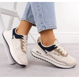 Big Star Zapatos deportivos femeninos grandes estrellas nn274a092 blanco beige 4