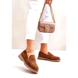 Bellucci Mocasines de mujer clásicos con Eco Suede Brown marrón 2