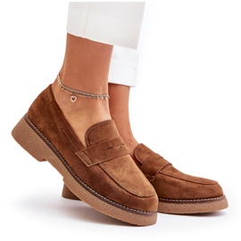 Bellucci Mocasines de mujer clásicos con Eco Suede Brown marrón 5