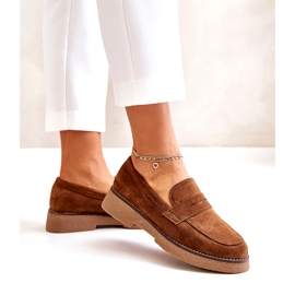 Bellucci Mocasines de mujer clásicos con Eco Suede Brown marrón 4