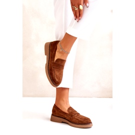 Bellucci Mocasines de mujer clásicos con Eco Suede Brown marrón 3