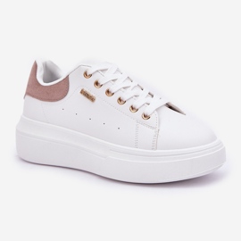 Zapatillas para mujeres en la plataforma Eco Leather White blanco 4