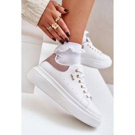 Zapatillas para mujeres en la plataforma Eco Leather White blanco 8