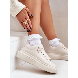Zapatillas de deporte para mujeres en la plataforma Eco Light Basic Leather beige 5