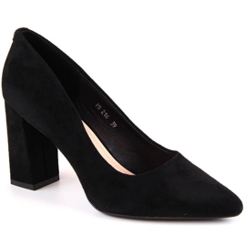 Zapatos de tacón en el poste de gamuza Sergio Leone W SK316A negro 8