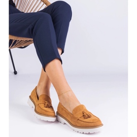 Mocasines de mujeres marrones de Ekozamsz con flecos marrón 2