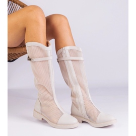 Botas blancas de malla alta blanco 3