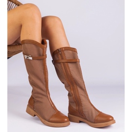 Botas de malla alta marrón 3