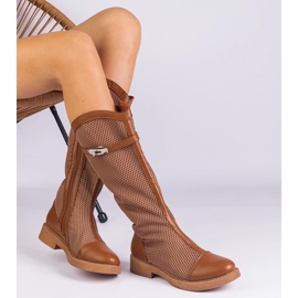 Botas de malla alta marrón 2