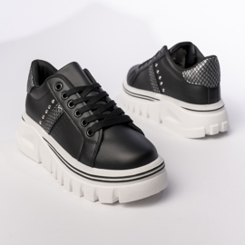 Zapatillas de deporte para mujeres en la plataforma negra con diamantes de imitación negro 1 Zapatillas de deporte para mujeres en la plataforma negra con diamantes de imitación negro 1