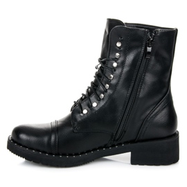 Anesia Paris Botines negros atados 3