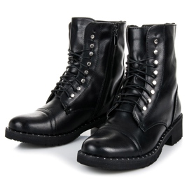 Anesia Paris Botines negros atados 4