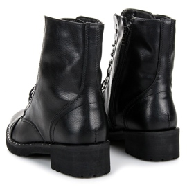 Anesia Paris Botines negros atados 5