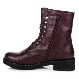 Anesia Paris Botas burdeos atadas rojo 3